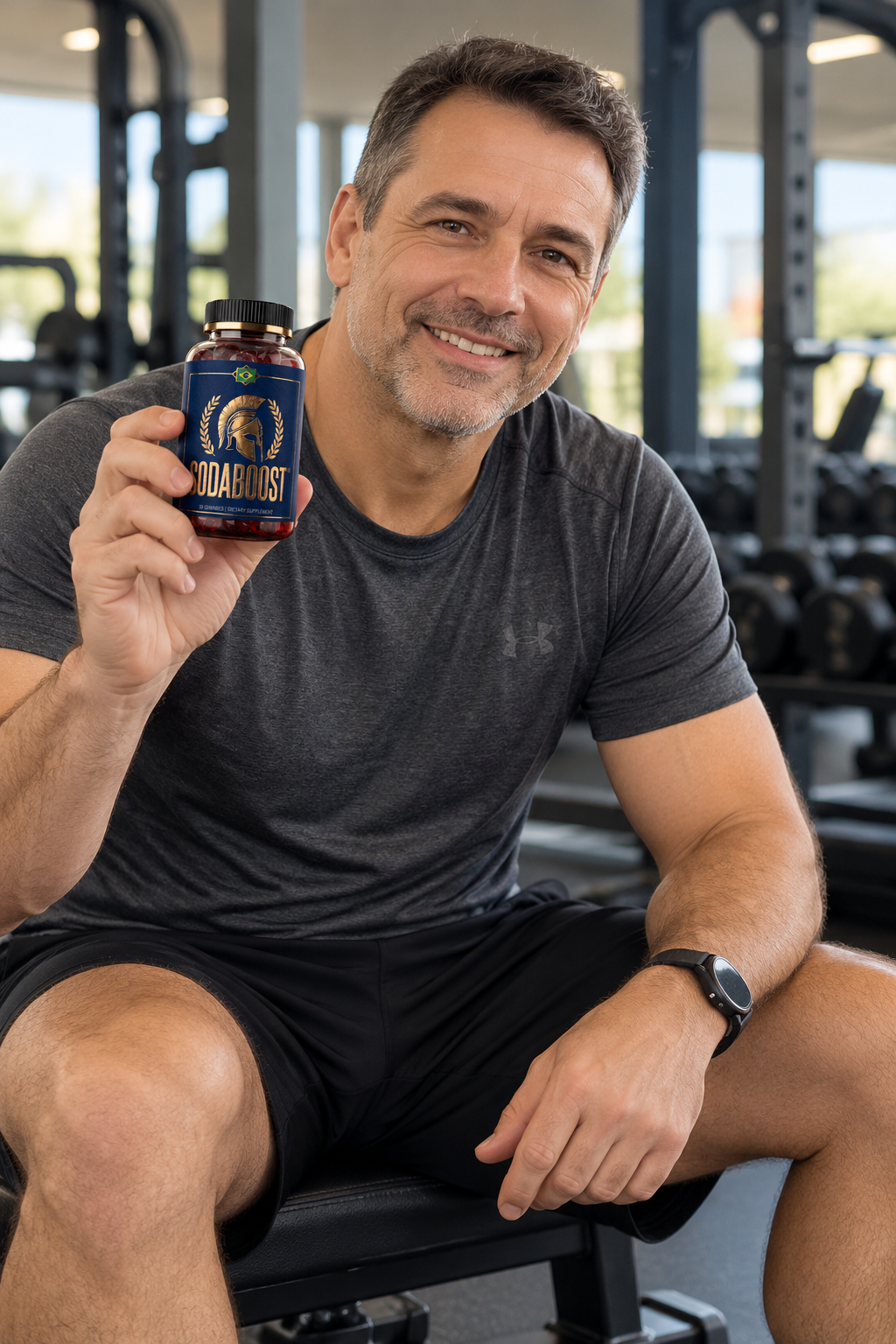 Two bottles of SodaBoost men's vitality gummies